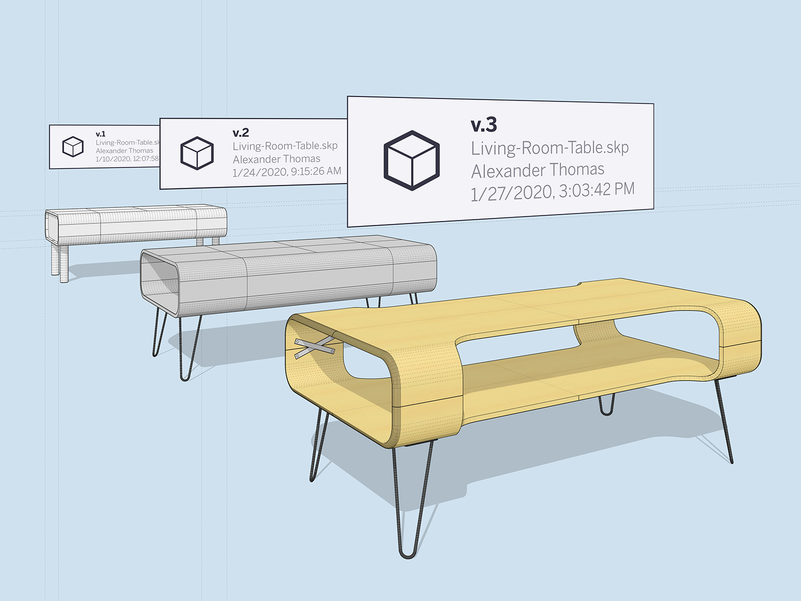 Änderungshistorie in SketchUp Web