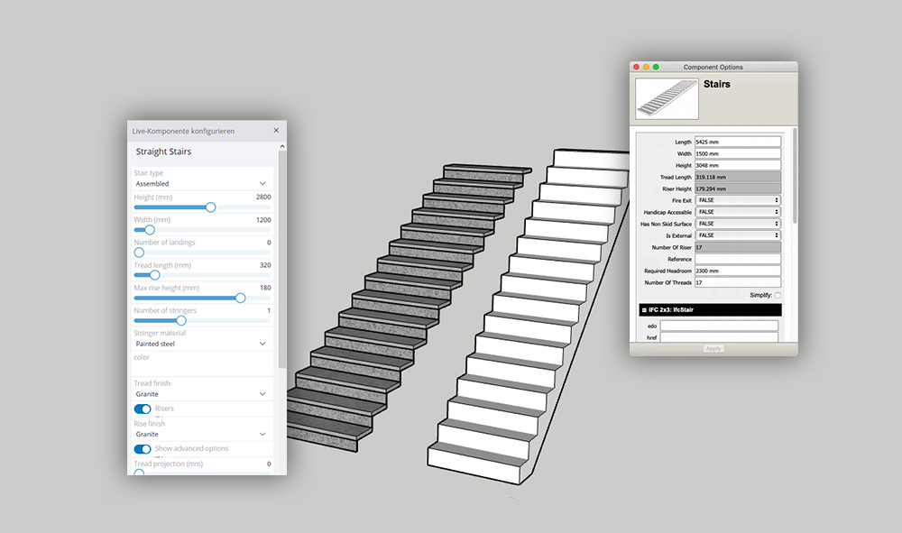 Live-Komponenten und Dynamische Komponenten im 3D-Warehouse